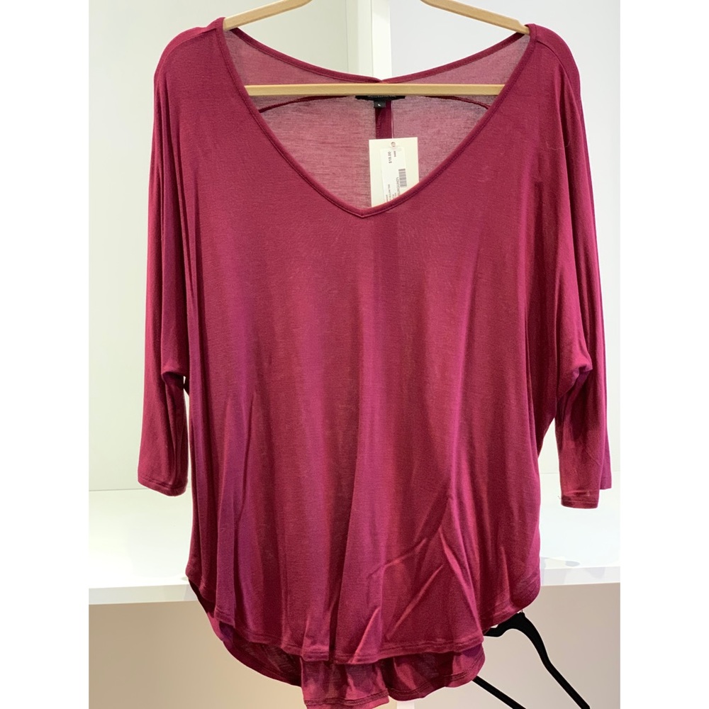 Burgundy high-low long sleeve